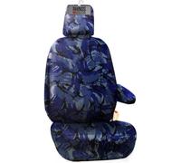 rhinos autostyling TAILORED FOR FORD TRANSIT CUSTOM 2021 - HEAVY DUTY DURABLE WATERPROOF REPLACEMENT DRIVER VAN SEAT COVER PROTECTOR - Blue Camouflage