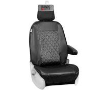 rhinos autostyling Tailored Ford Transit Custom Seat Covers 2013-2023 Driver & Arm Rest Heavy Duty Waterproof Nylon Leather Quilted Diamond Camouflage (Black Quilted)