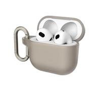 RHINOSHIELD AirPods Case with Carabiner Compatible with AirPods 4 | Military Grade Drop Protection, Scratch Resistant, Wireless Charging - Shell Beige, Standard Set