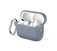 RHINOSHIELD AirPods Case with Carabiner Compatible with Apple [AirPods Pro 2] | Military Grade Drop Protection, Scratch Resistant, Wireless Charging - [Ash Grey, Standard Set]