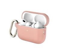 RHINOSHIELD AirPods Case with Carabiner Compatible with Apple [AirPods Pro 2] | Military Grade Drop Protection, Scratch Resistant, Wireless Charging - [Blush Pink, Standard Set]