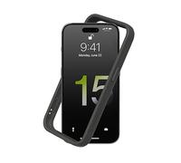 RHINOSHIELD Bumper Case Compatible with [iPhone 15 Pro] | CrashGuard - Shock Absorbent Slim Design Protective Cover 3.5M / 11ft Drop Protection - Graphite