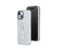 RHINOSHIELD Clear Case Compatible with Magsafe for [iPhone 15] | Superior magnetic, Advanced Yellowing Resistance, Crystal Clear, Protective and Customizable Clear Phone Case - Black Camera Ring