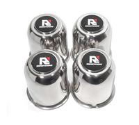 RhinoTuning 4 PCS 3.74 in Stainless Steels Wheel Center Caps for 3.74 in / 95 mm Trailer Truck Rim Center Holes, Chrome Push Through Hub Caps 3.90 in Hight