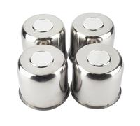 RhinoTuning 4 PCS 4.88 in Stainless Steels Top with Chrome detachable lid Wheel Center Caps for 4.88 in / 124mm Trailer Truck Rim Center Hole, Chrome Push Through Hub Caps 4.47 in High