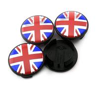 RhinoTuning 4 Pcs Set 55mm Wheel Centre Cap OD 55mm ID 44mm Hub Caps Wheel Hub Centre Covers Red UK Union Jack Styling Hub Covers Compatible with Mini Cooper for 3613 1171069 (British Flag)