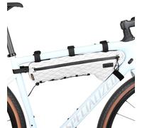 Rhinowalk Bicycle Front Frame Bag Bike Under Top Tube Triangle Bag Lightweight Extra Long 2.4L Touring Pack Cycling Nylon Pouch for Mountain Road Bike(White)