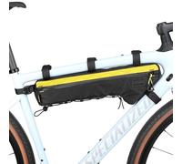 Rhinowalk Bicycle Front Frame Bag Bike Under Top Tube Triangle Bag Lightweight Extra Long 2.4L Touring Pack Cycling Nylon Pouch for Mountain Road Bike(Yellow)