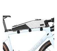 Rhinowalk Bicycle Top Tube Bag Bike Front Frame Bag Waterproof Extra Long Cycling Accessories Upper Pipe Nylon Pouch Pack for Mountain Road Bike(White)