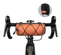 Rhinowalk Bike Handlebar Bag - Front Bag with Shoulder Strap for Road & Mountain Bikes (Orange)