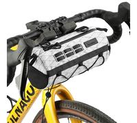 Rhinowalk Bike Handlebar Bag Waterproof Bicycle Front Bag Frame Storage Roll Bag Mountain Road Bikes Commuter Shoulder Bag Professional Cycling Accessories-White