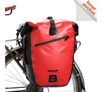 Rhinowalk Bike Pannier Bag Waterproof 25L Postman Saddle Bag Laptop Pannier Rack Bicycle Bag Professional Cycling Accessories-Red