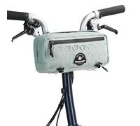 Rhinowalk Handlebar Bag for Brompton Folding Bike & Road Bikes, 1.9L Compact Pouch with Shoulder Strap, 3-Point Mounting, Front Zipper Pocket, Internal Storage for Cycling & Commuting (Duck Egg Blue)