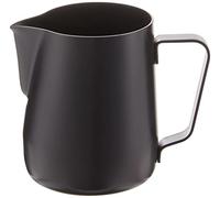 Rhinowares Stealth Black Milk Pitcher 360ml/12oz - Stainless Steel Milk Frothing Jug & Measuring Cup | Use with Your Coffee Machine or Frother for a Cappuccino, Latte or Flat White