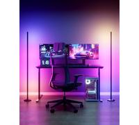 rhinowisdom 2 Pack LED Floor Lamp, 65" RGB Corner Floor Lamp with APP & Remote, Lamps for Living Room with 16 Million Colors, 300+ Preset Scenes, Music Sync, Mood Lighting for Living Room & Bedroom