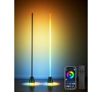 rhinowisdom 2 Pack RGB Corner Floor Lamp with APP & Remote, 65" LED Floor Lamp with APP and 16 Million Colors, 300+ Preset Scenes, Music Sync - Mood Lighting for Living Room, Bedroom