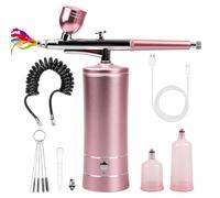 rhinowisdom Airbrush Cordless Airbrush-Kit Compressor Rechargeable - 30PSI High Pressure Airbrush Gun Wireless Air Brush for Model Painting, Makeup, Barber, Nail Art, Cake Decor