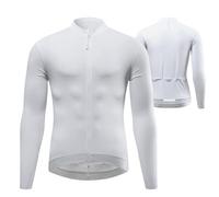 Rhipnide Men's Quick-Drying Casual Cycling Apparel for Summer, Lightweight Breathable Short Cycling Top Sun-Protective High-Reflective Slim-Fit Cycling Jacket for MTB Running Golf Hiking,White-L