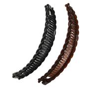 RhiVrillion Banana Hair Claws in Black and Brown - 2 Pieces Decorative Hair Accessories Clips for Long Hair (Brown and Black)