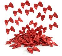 RhiVrillion Pack of 100 Red Bows Self-Adhesive Gift Bows for Gift Wrapping, Wedding Decoration, Cards