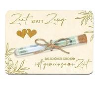 RhiVrillion Time Instead of Stuff Money Gift Packaging, Voucher, The Most Beautiful Gift is Together Time Gift with Test Tubes and Card Envelope, Eucalyptus Vouchers, Gift Ideas Made of Wood