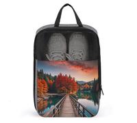 Rhizophora Apiculata Shoe Bag Travel Shoe Organizer Water-Resistant Shoe Pouch with Zipper Sneaker Dust Bag, gray, One Size, Modern