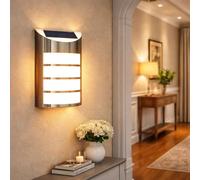 RHMM Firefly Solar Wall Light Stainless Steel Outdoor LED Garden Light, Waterproof Solar Powered Decorative Fence & Patio Light for Yard, Balcony, Pathway & Outdoor Lighting