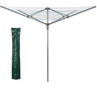 RHMM Heavy Duty 60M Rotary Clothes Airer 4 Arm Portable Outdoor Washing Line with Ground Spike, Space-Saving Folding Garden Dryer Rack for Laundry & Home Use