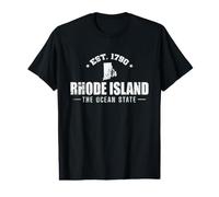 Rhode Island Est. 1790 The Ocean State USA Value Graphic T-Shirt