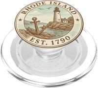 Rhode Island Est. 1790 Vintage Lighthouse Nautical Pride PopSockets PopGrip for MagSafe