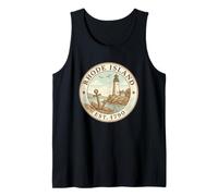 Rhode Island Est. 1790 Vintage Lighthouse Nautical Pride Tank Top
