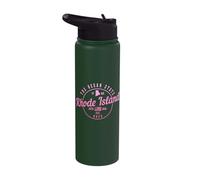 Rhode Island Est 1790 Vintage Ocean State Map Pride Stainless Steel Insulated Water Bottle