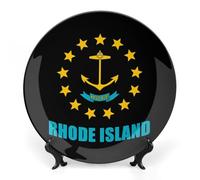 Rhode Island Flag Funny Bone China Decorative Plates Craft 10inch