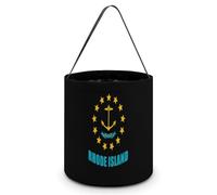 Rhode Island Flag Large Easter Basket Candy Bags Canva Tote Bag Portable Hallowee Bucket