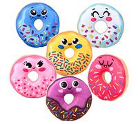 Rhode Island Novelty 3 Inch Mini Smiley Face Donut Plush, One Dozen per Order