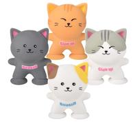 Rhode Island Novelty 3" Suction Squeeze Cat (1 Per Order, Style May Vary)