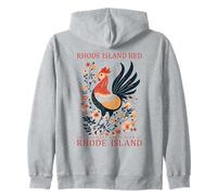 Rhode Island Red State Bird Rooster Folk Art Zip Hoodie