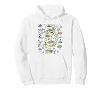 Rhode Island RI Map, Icons, USA Pullover Hoodie