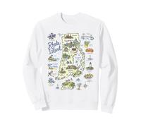 Rhode Island RI Map, Icons, USA Sweatshirt