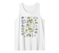 Rhode Island RI Map, Icons, USA Tank Top