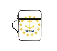 Rhode Island State Flag Bible Study Tote Bag with Handles-Water-Resistant Organizer for Church Travel, Pen Holder Tablet Pocket Journal Cover Case