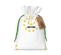 Rhode Island State Flag Christmas Bag Gifts Happy Halloween Snacks Hamper Drawstring Wedding Favor Packaging Party