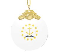 Rhode Island State Flag Christmas Glass Sign Party Supplies Festive Decor Ornaments For Holiday Party Atmosphere