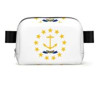 Rhode Island State Flag Fanny Pack for Men Women, Water Resistant, Adjustable Crossbody Strap
