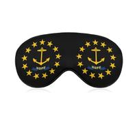 Rhode Island State Flag Funny Eye Mask for Sleep with Adjustable Strap Blocks Light Eye Shade Cover