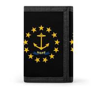 Rhode Island State Flag Funny Slim Trifold Wallet for Men Front Pocket Purse with Credit Card Holder