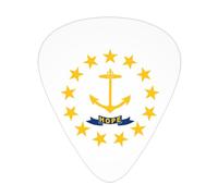 Rhode Island State Flag Guitar Picks 12 Pack Assorted Thickness-0.46mm 0.71mm 0.96mm Medium Thin Heavy Celluloid Style Picks for Acoustic Electric Guitar Ukulele
