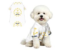 Rhode Island State Flag L Pet Hawaiian Shirt for Small Dogs-Cute Summer Beach Outfit for Puppy, Soft Breathable Cat Clothes with Buttons