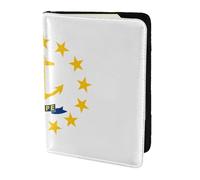 Rhode Island State Flag Passport Holder5.5 in - Genuine leather, unisex - Folding passport holder