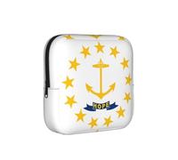 Rhode Island State Flag Period Proof Storage Bag-Feminine Hygiene Travel Case for Sanitary Pads, Discreet Mensural Pouch for Purse Office